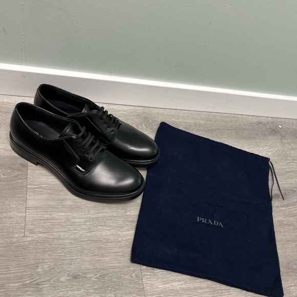 Prada Brushed Leather Lace-up Derby shoe. Prada size 9 US 10. - Picture 3 of 16